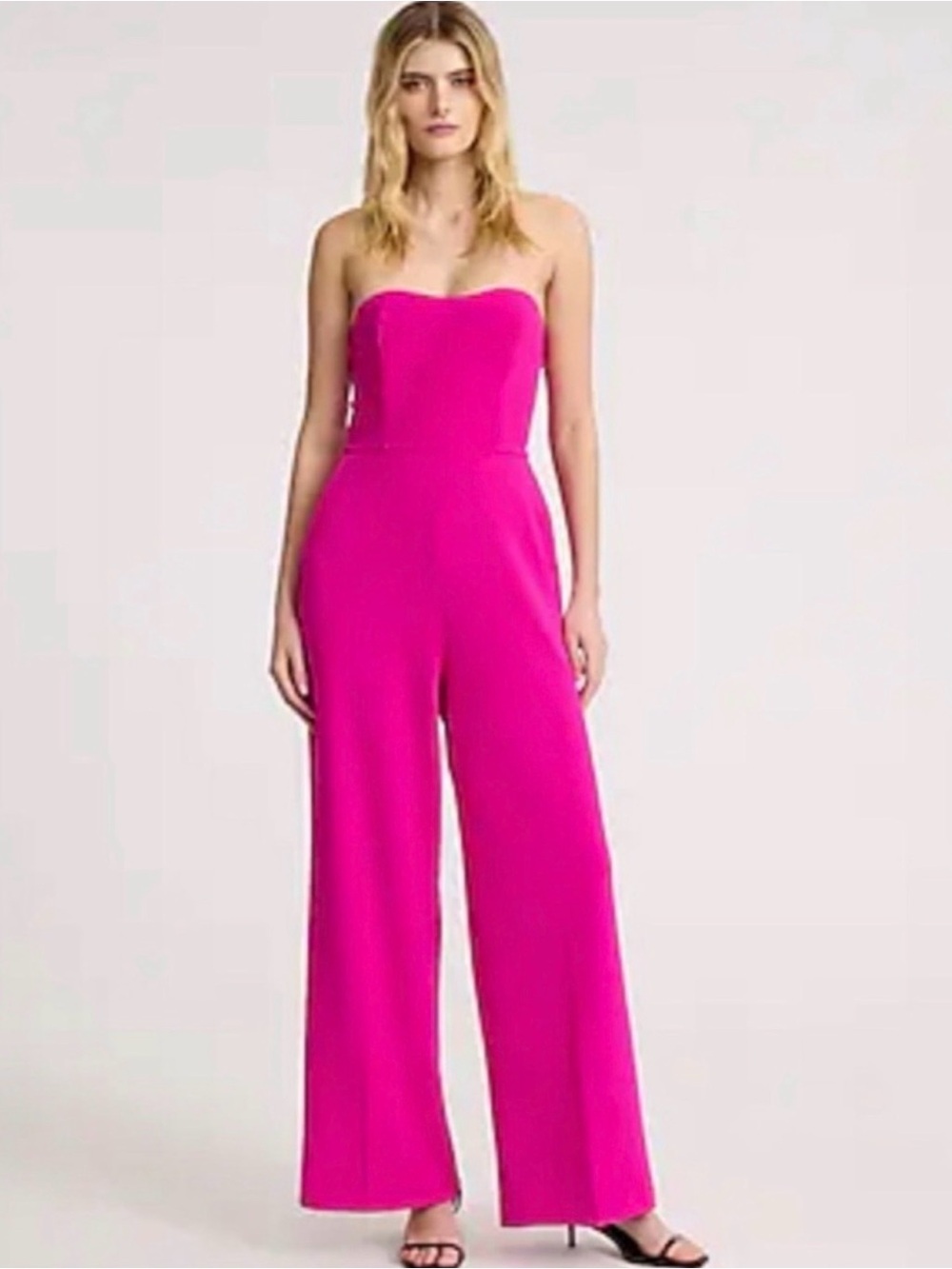 Express Strapless Sweetheart Neckline Wide Leg Jumpsuit Sz XL‎ in Hot Pink NWT!